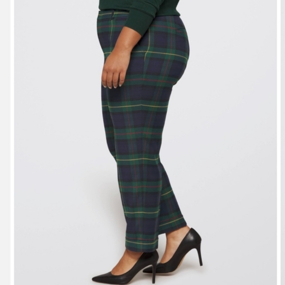 Lauren Ralph Lauren Plaid Wool-Blend Twill Ankle Pant - Picture 2 of 10